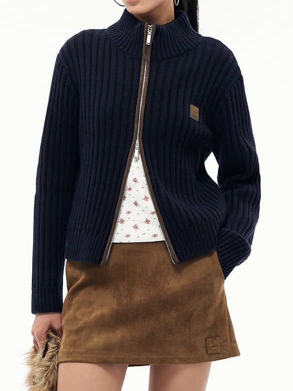 Piping Zipper Knit
