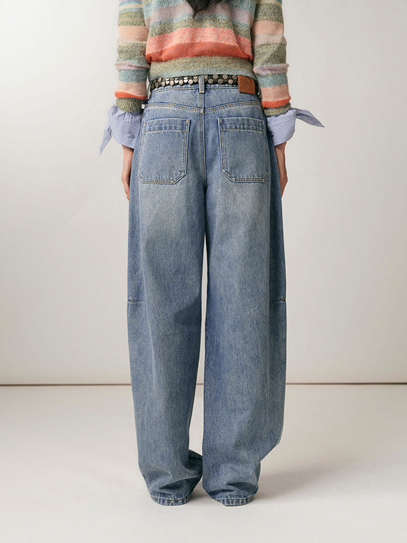 Clear Beads Denim Pants
