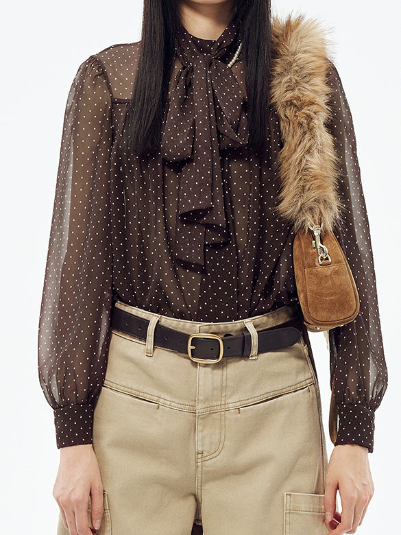 Dot Bow-tie Blouse