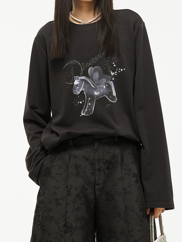 Printed Beads Sweatshirt