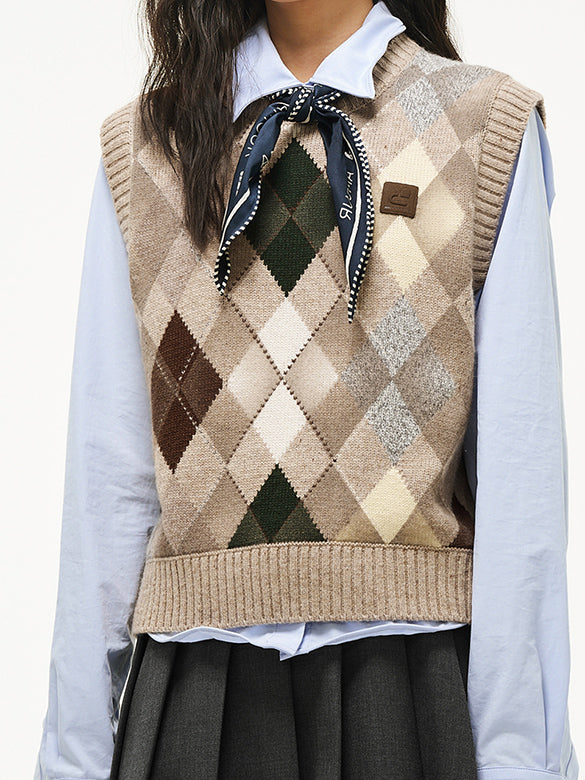 Argyle Knit Vest