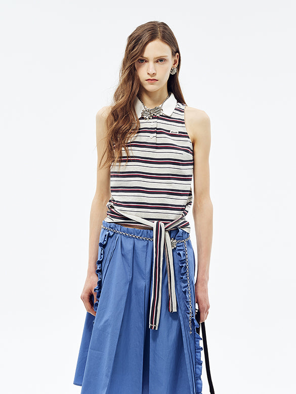 Sleeveless Polo Top