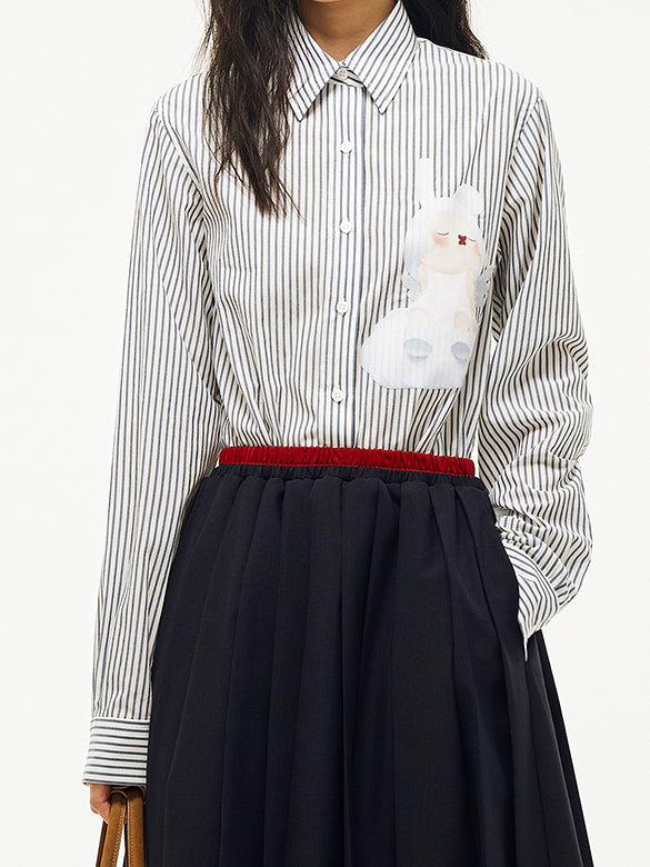 Printed Beads Stripe Shirt