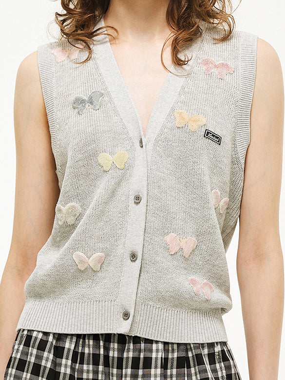 Butterfly Embroidery Knit Vest