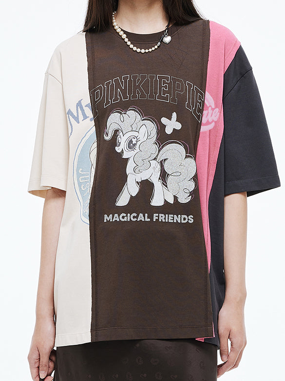 Bi-color Switch Design T-shirt