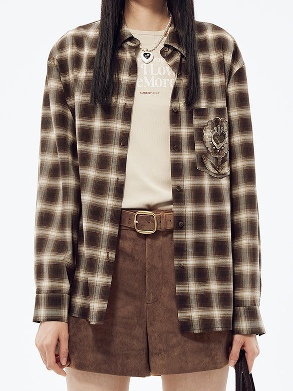 Patch Plaid Shirt