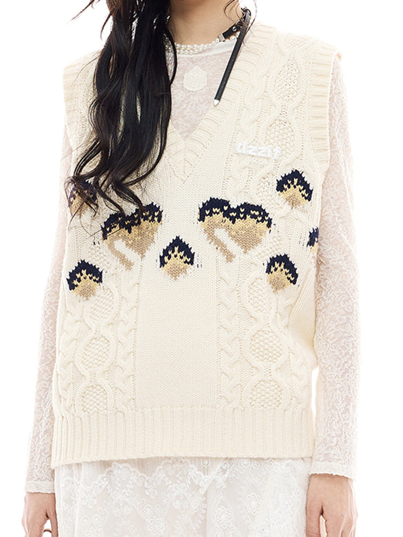 d Logo Pattern Design Knit Vest