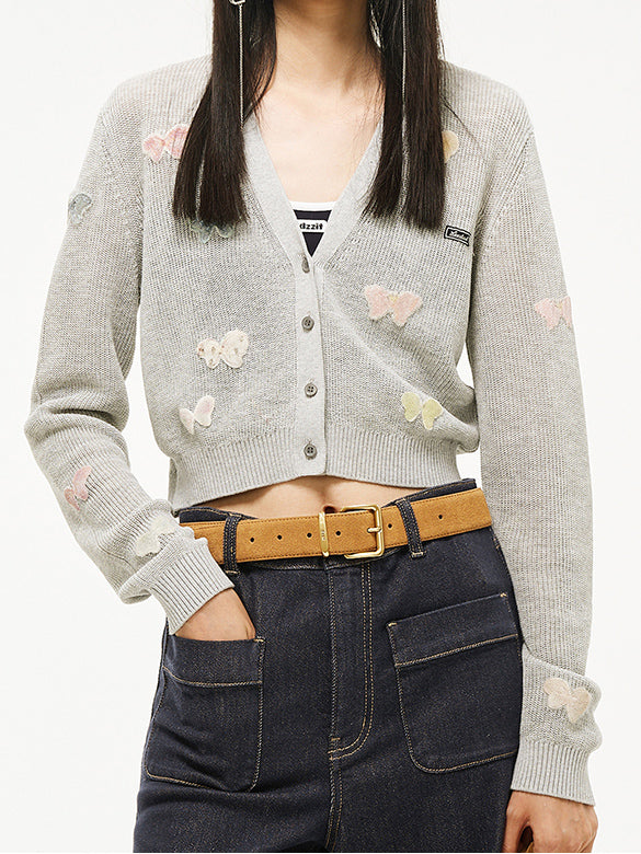 Butterfly Embroidery Knit Cardigan