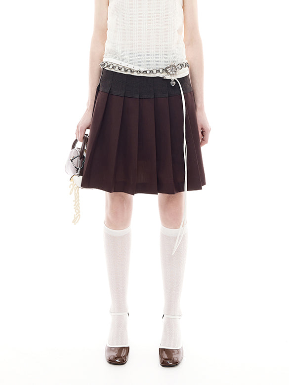 Plaid Pleats Skirt