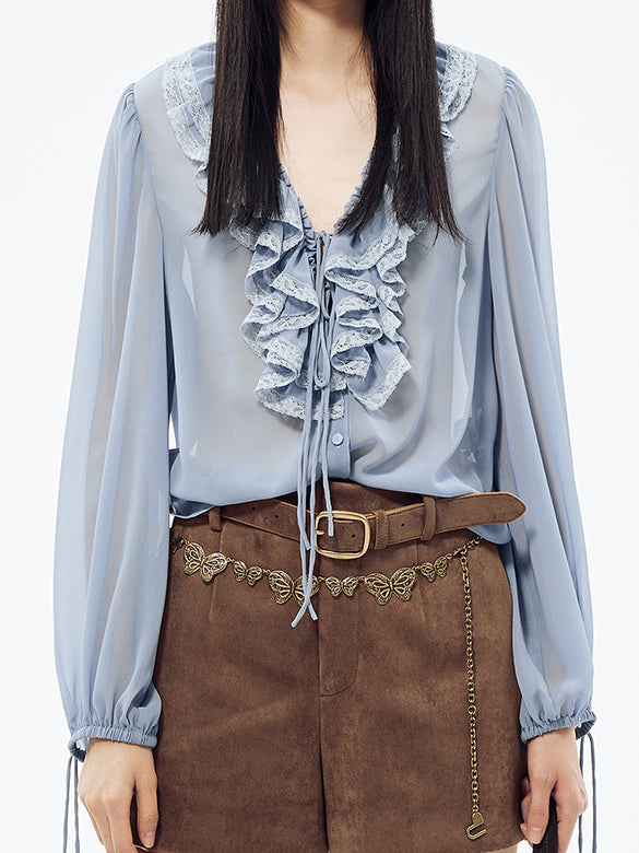 Frill Chiffon Blouse