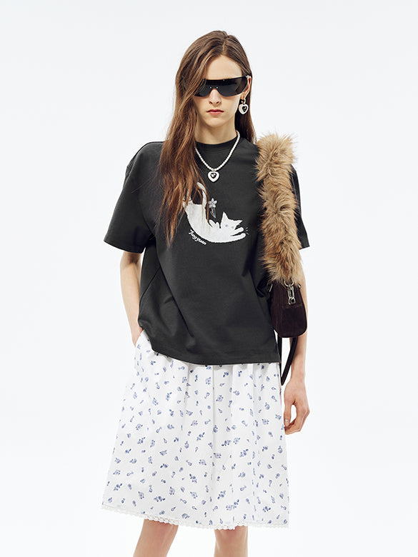 Cat Printed T-shirt