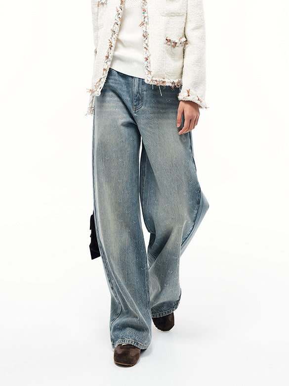 Beads Design Denim Pants