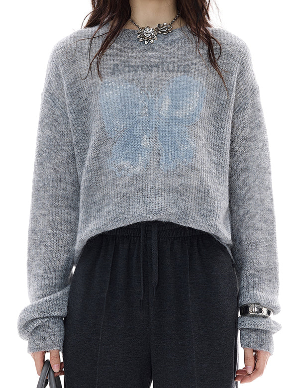 Butterfly Design Beads Knit