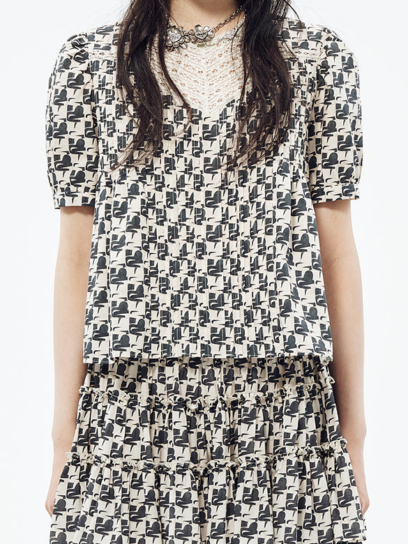 Monogram Printed Blouse