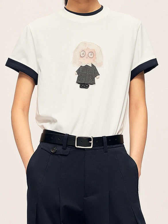 Character Design Embroidery T-shirt