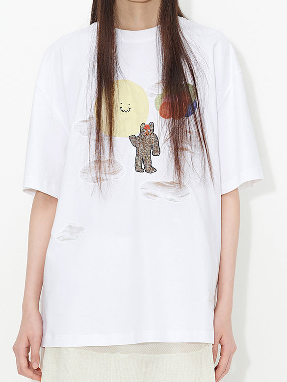 Euan Roberts Collaboration Printed Embroidery T-shirt