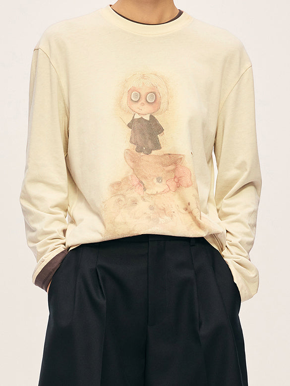 Character Design Printed Long Sleeves T-shirt