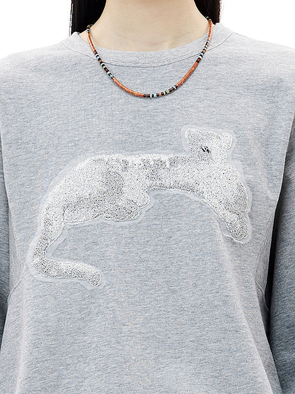Animal Embroidery Long Sleeves T-shirt