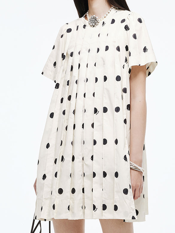 Polka Dot Pleats Dress