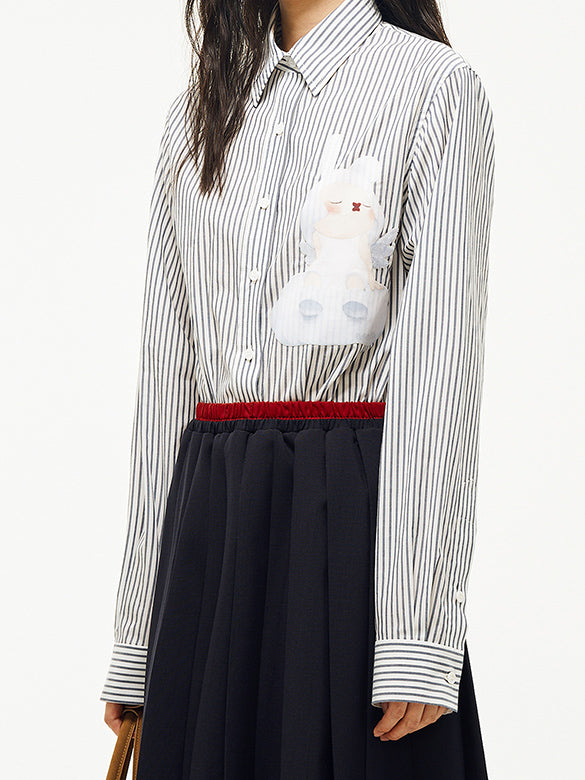 Printed Beads Stripe Shirt