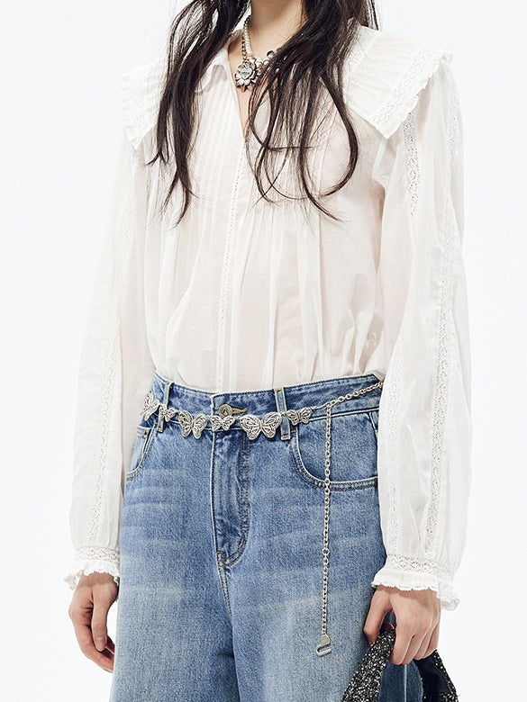Big Frill Collar Blouse