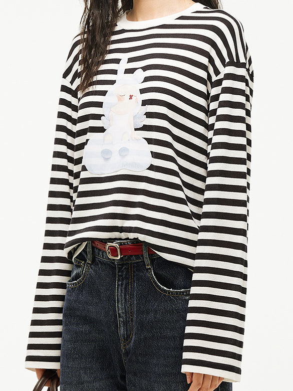 Printed Beads Stripe Knit