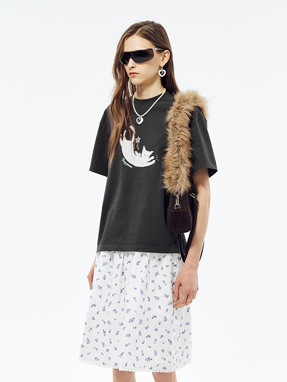Cat Printed T-shirt