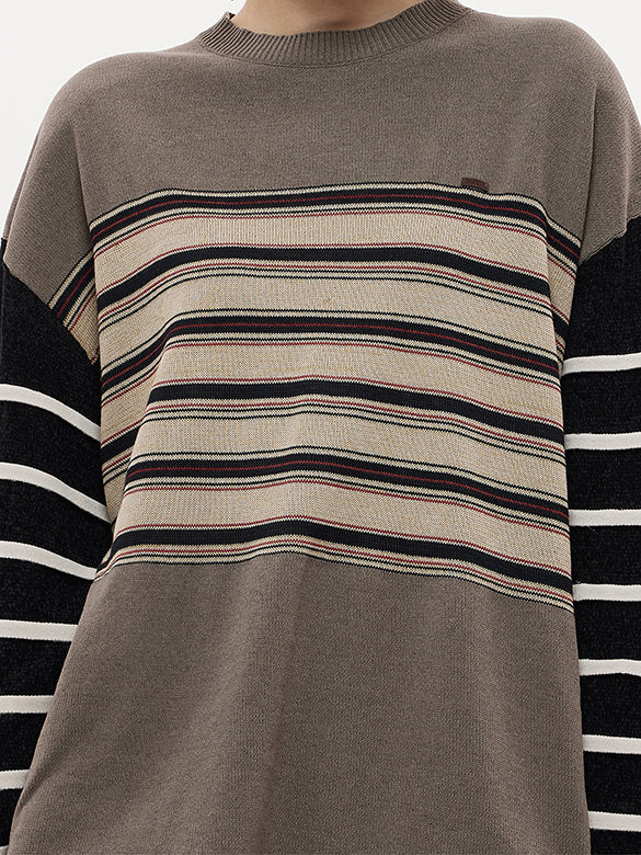 Mixed Stripe Design Knit Top
