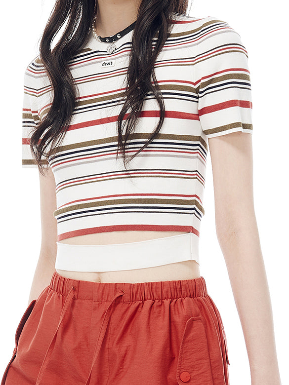Retro Color Stripe Knit
