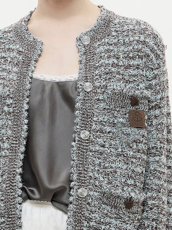 Marbled Color Knit Cardigan