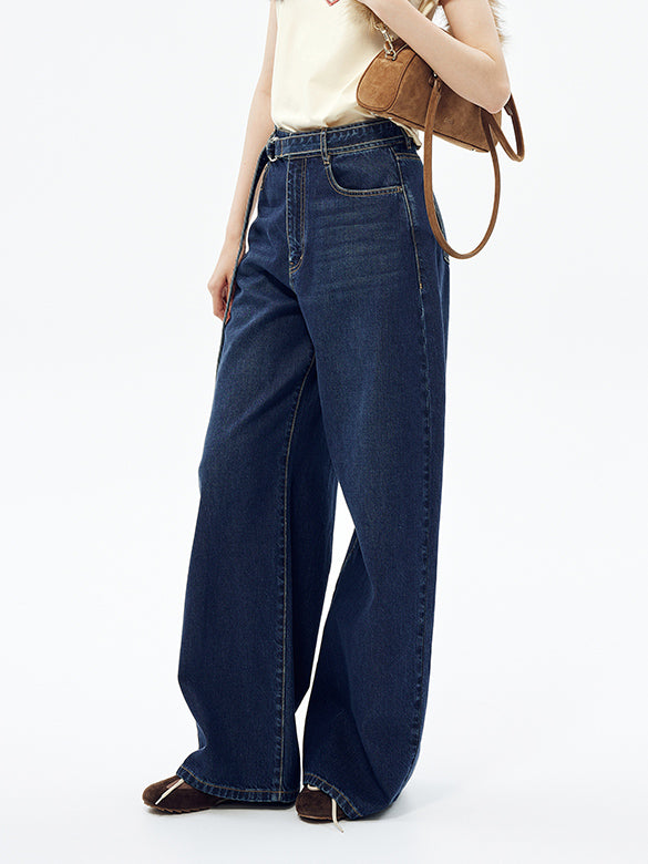 Belted Denin Pants