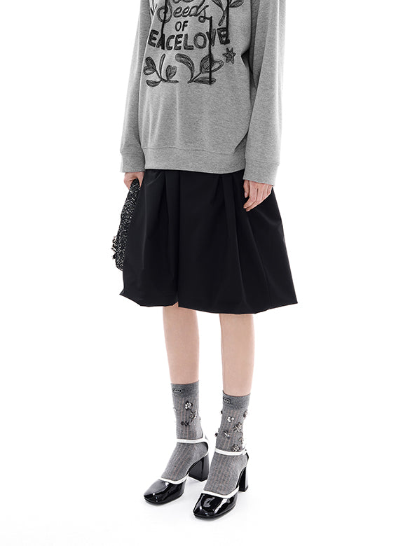 Padded Taffeta Skirt