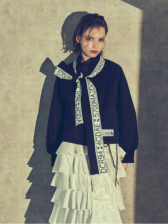 Satin Tiered Belted Skirt