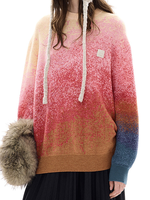 Graduation Color Knit Top