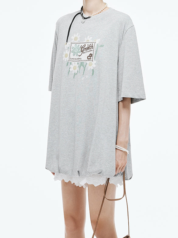 Printed Embroidery Balloon T-shirt