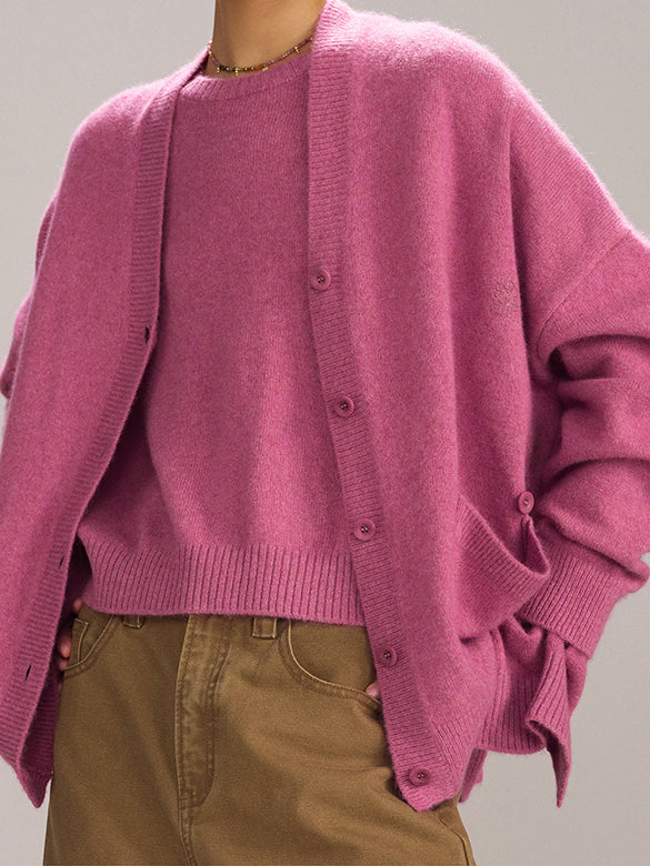 Asymmetry Design Color Knit Cardigan