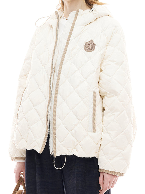 Corduroy Piping Monogram Down Jacket