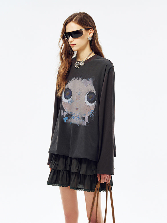 Hem Frill Combination Dress