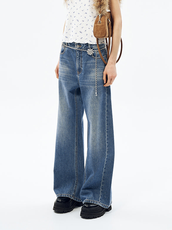 Switching Design Denim Pants