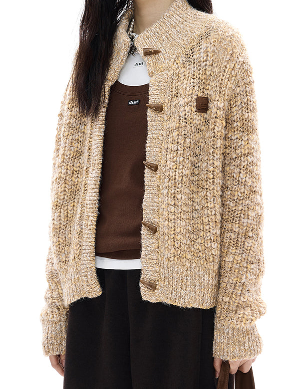 Stand Collar Knit Cardigan
