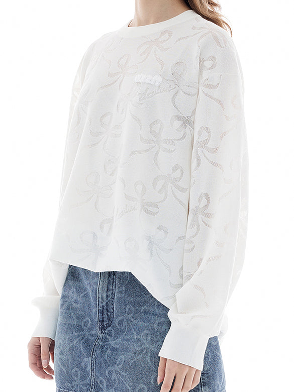 Ribbon Sheer Knit Top