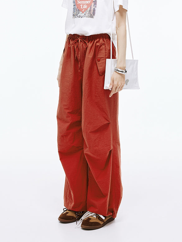Red Nylon Work Pants