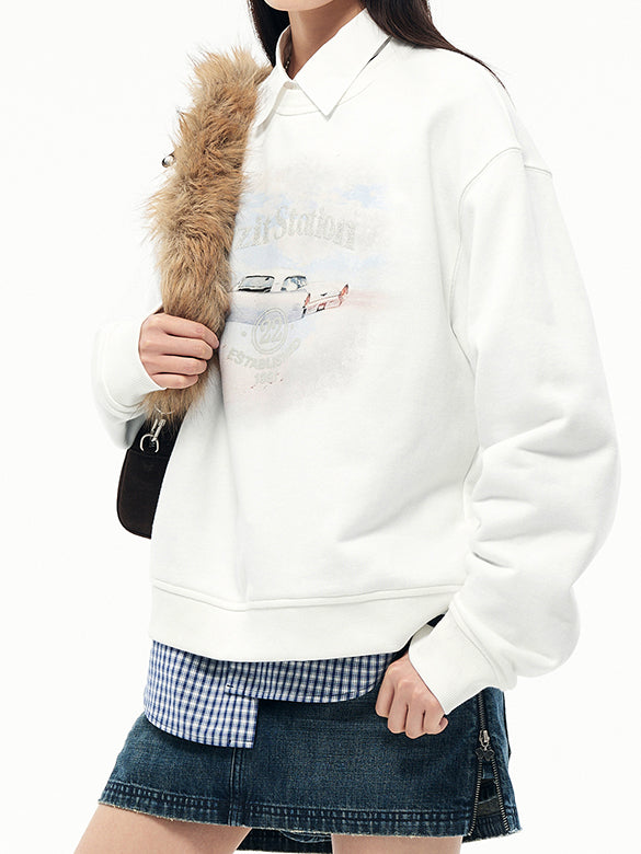 Printed & Beads Sweatshirt