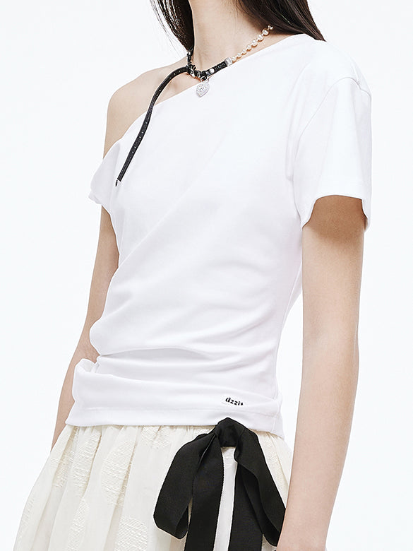 One-shoulder Design T-shirt