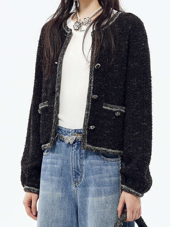 Like Tweed Knit Cardigan