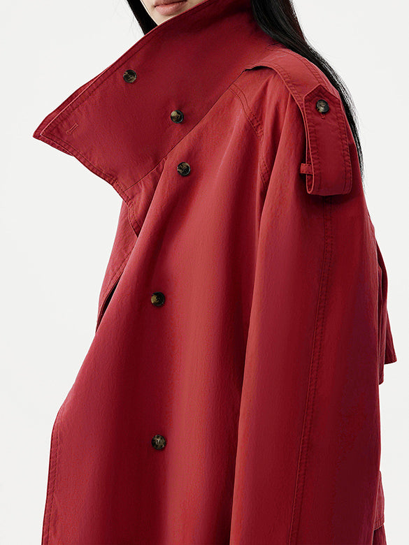 Red Half Trench-coat