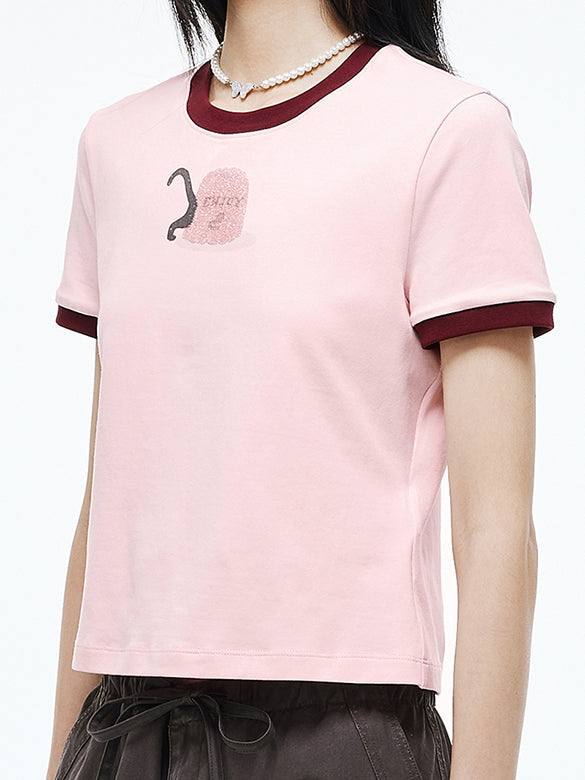 Beads Piping T-shirt
