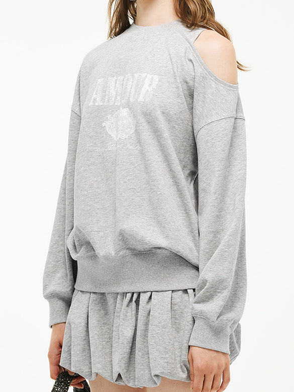 One-shoulder Cut-out Sweatshirt