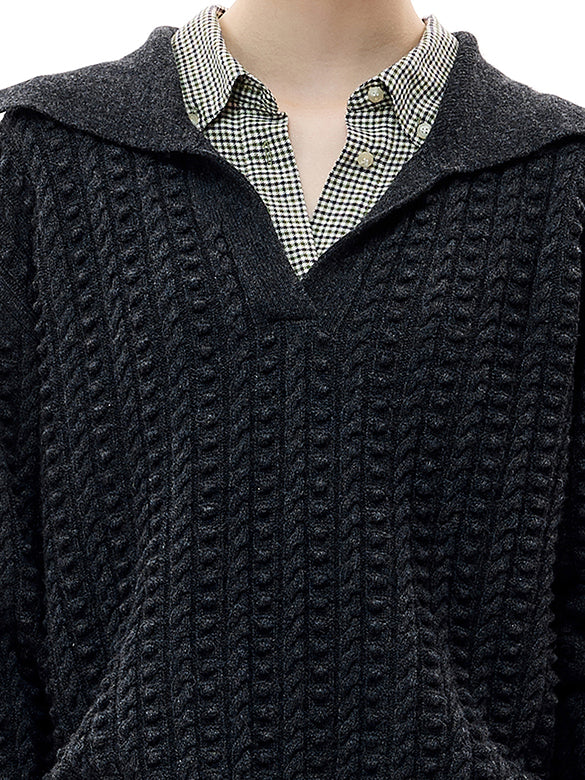 Collar Design Knitting Top