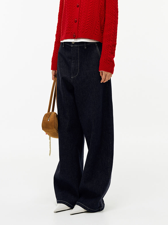 Butterfly Patch Rigid Denim Pants